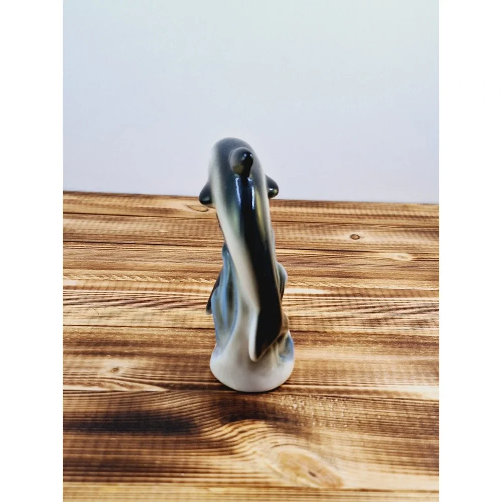 Vintage Miniature Dolphin Set Of 2 Porcelain Figurine‎